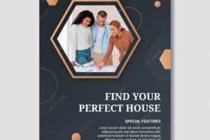 Real estate perfect house poster template
