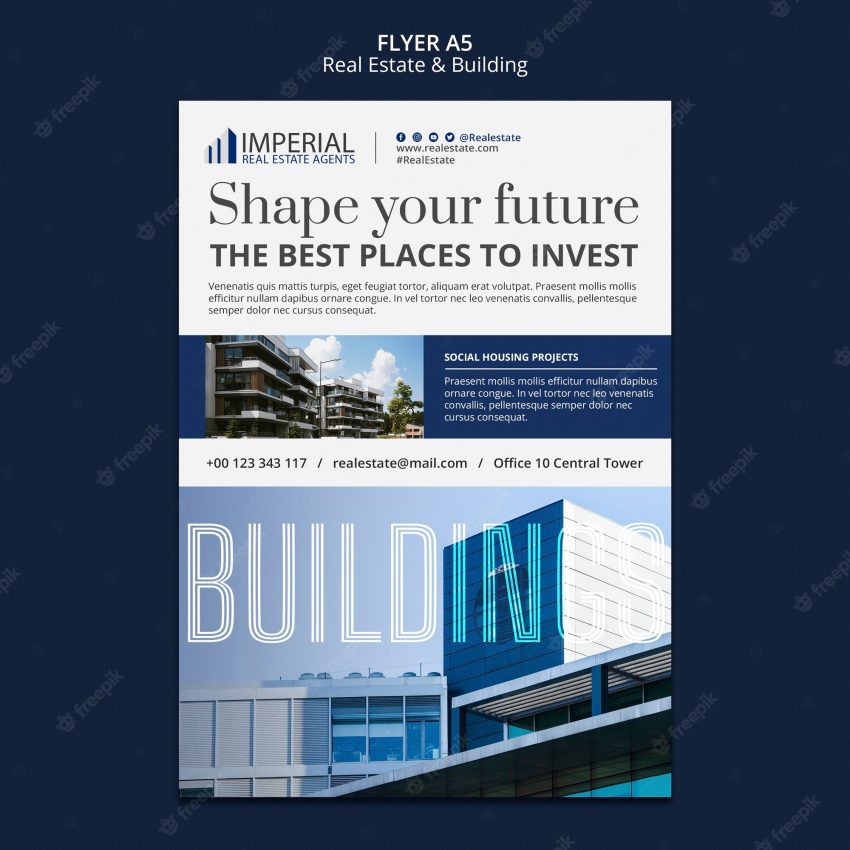 Real estate project poster template
