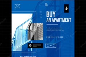 Real estate project square flyer template
