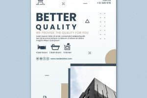 Real estate quality poster template