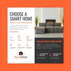 Real estate squared flyer template