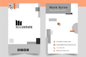 Real estate vertical business card template