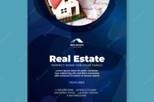 Real estate vertical flyer template