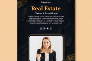 Real estate vertical flyer template