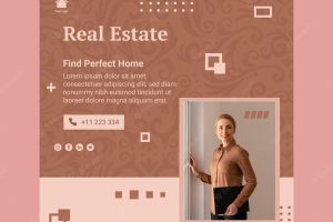 Real estate vertical squared template