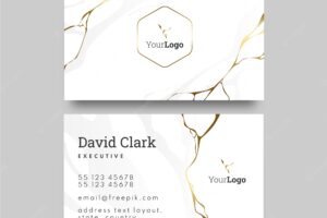 Realistic elegant double-sided horizontal business card template