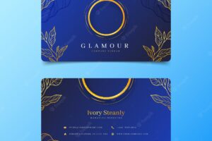 Realistic elegant double-sided horizontal business card template