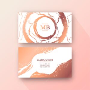 Realistic elegant horizontal business card template