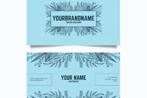 Realistic floral business card template