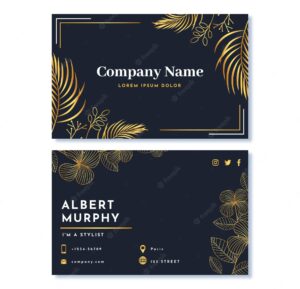 Realistic golden luxury business card template