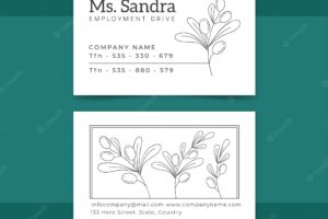 Realistic hand drawn business card template