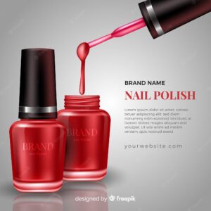Realistic nail polish ad template