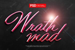 Red 3d scary text effect