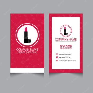 Red beauty salon business card