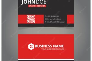Red and black designer business card