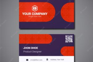 Red and blue business card
