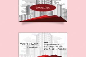 Red business card  template