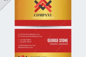 Red and golden business card