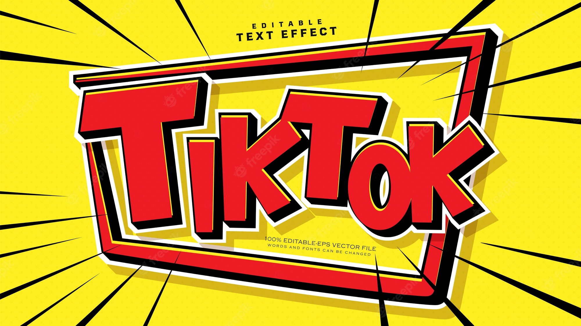 Red tik tok text style effect - Stokverse