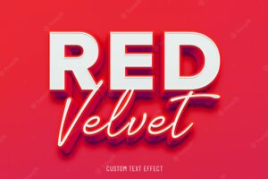 Red velvet 3d text effect