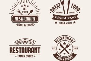 Restaurant retro logo pack