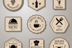Restaurant vintage badges