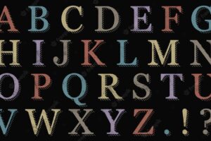 Retro chalkboard style alphabet