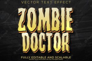 Retro horror text effect editable zombie and evil text style