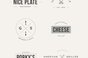 Retro logo collection for different restaurants