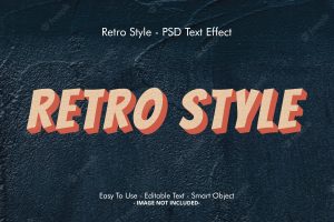 Retro style 3d text effect