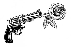 Revolver with rose