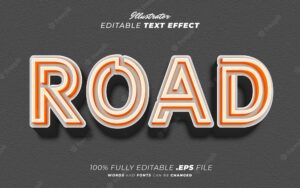 Road editable text effect