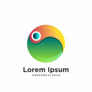 Round logo colorful gradient illustrations
