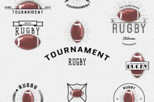 Rugby badges logos and labels can be used for design