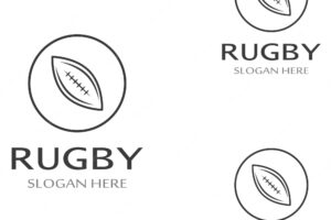 Rugby ball american football icon vector logo template