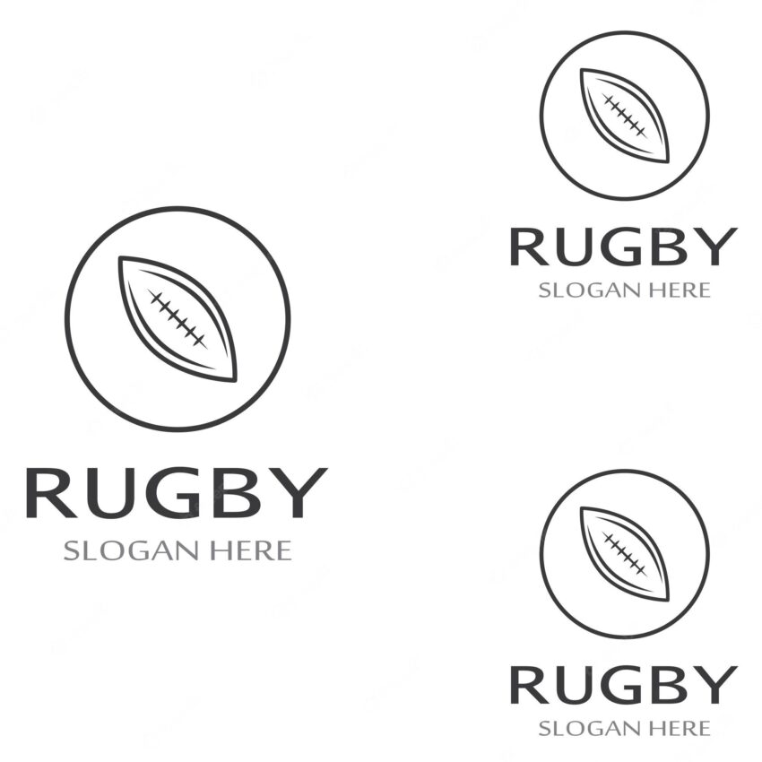 Rugby ball american football icon vector logo template