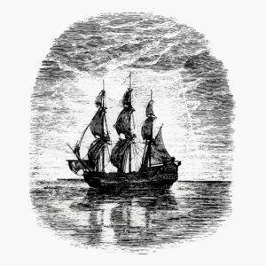 Sailing ship vintage drawing