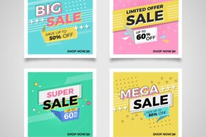 Sales banner collection in style style