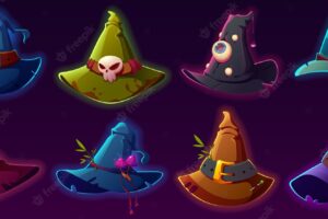 Scary witch and wizard hats for halloween costume