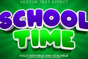 School text effect editable kids and cartoon text style