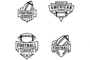 Set american football league badge line logo