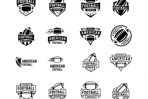 Set american football league badge logo