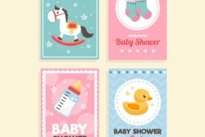 Set of baby shower cards