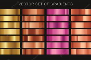 Set of different metallic gradients