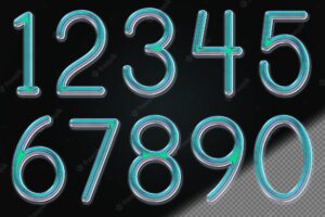 Set of holographic style numbers