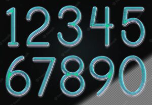 Set of holographic style numbers