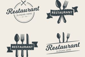 Set of professional restaurant logo template