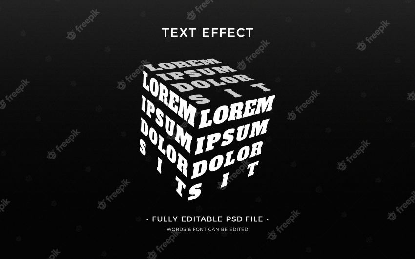 Shapes text effect