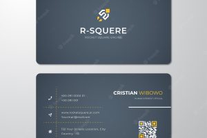 Simple beautiful dark blue business cards