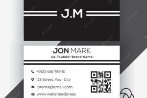 Simple business card template with black color